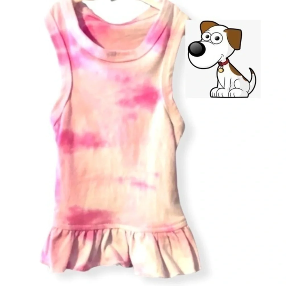 3/10.00! Dye Cotton Dog T-shirt Dress Size Small Pet Handmade